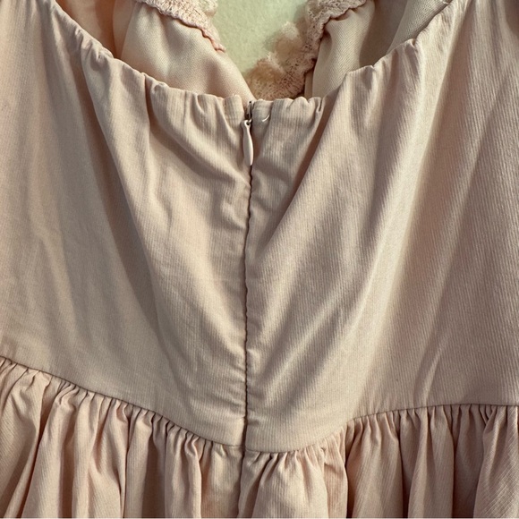 Unbranded Pink Milkmaid Cottagecore Lace Mini Dress Size Large - Picture 5 of 8